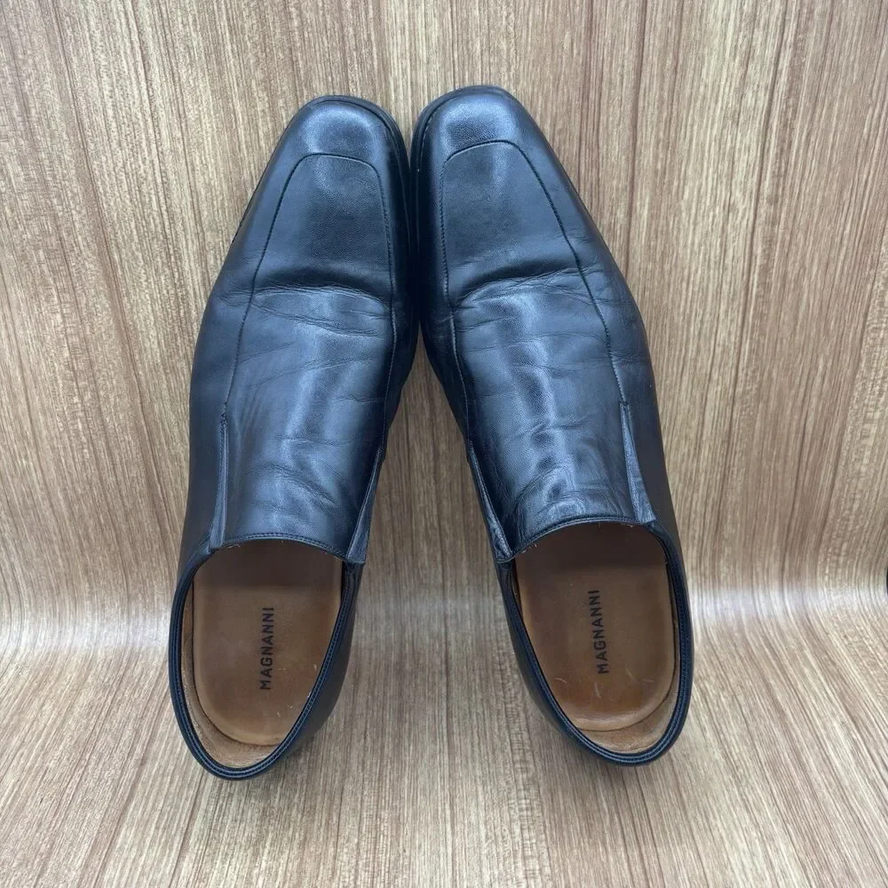 Magnanni Dominguez Slip-On Black Leather 13‎ D Style#12655  Shoes